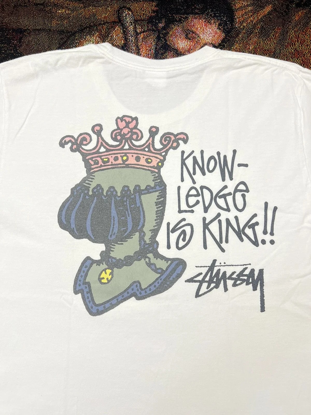 Stussy — Stussy "Knowledge Is King" Knight Tee — streetwear — resale