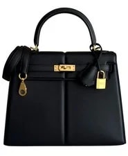 Noir — Hermes Kelly 25 Sellier Padded Limited Edition — Handbag — resale