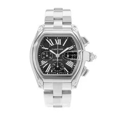 Cartier Roadster W62020X6 2618 43mm Black Dial Steel Papers 2006 2