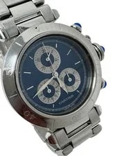 Cartier Pasha Chronograph Ref. 1352.1 Quartz 36mm Sunray Blue Dial 2