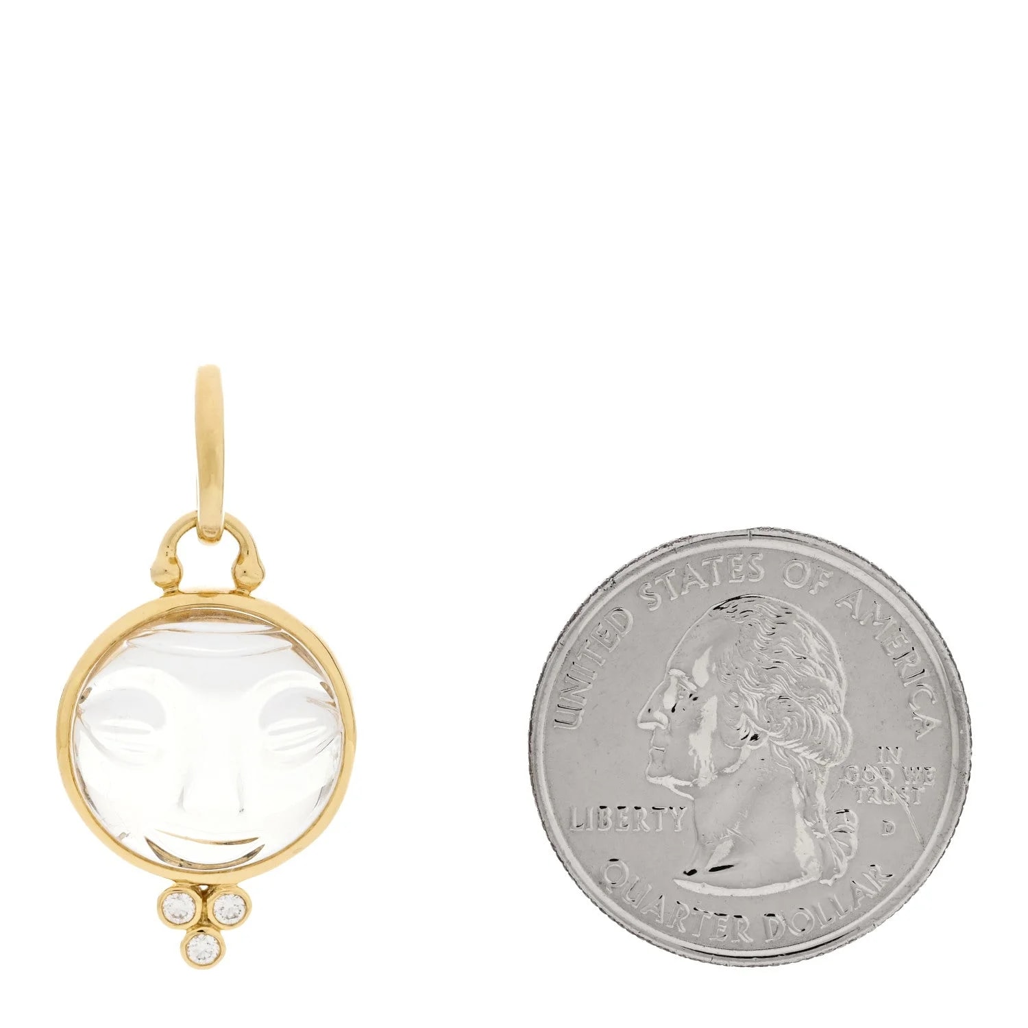 18K Yellow Gold Rock 15mm Moonface 2