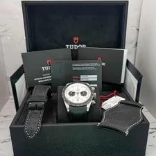 2022 Tudor Black Bay Chrono Panda 79360N Full Set Rubber & Leather Strap Clasp 2