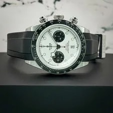 2022 Tudor Black Bay Chrono Panda 79360N Full Set Rubber & Leather Strap Clasp 3