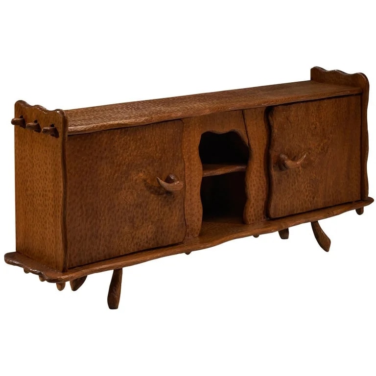 Brutalist French Sideboard in Gouge Solid Elm By Cabinetmaker — Furniture — resale