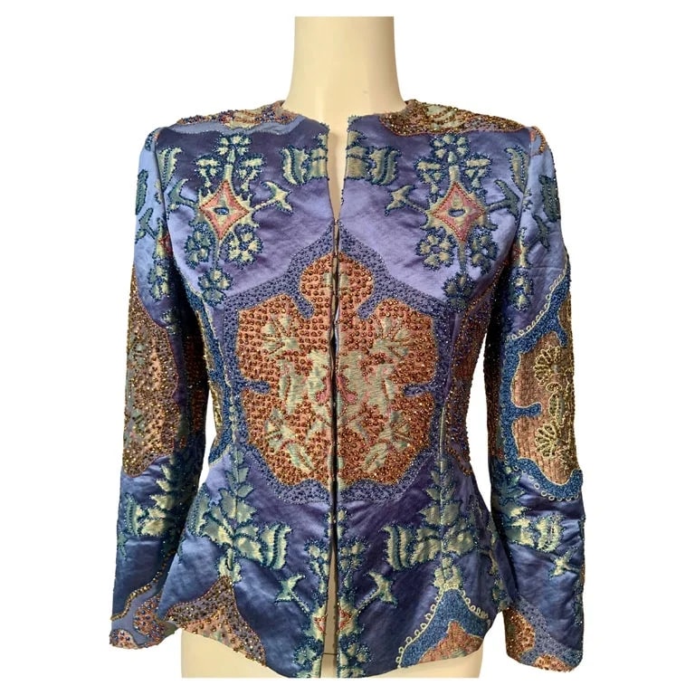 Bill Blass — Bill Blass Beaded and Embroidered and Metallic Thread Jacket — Clothing — resale