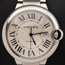 Cartier — Cartier Ballon Bleu 42mm Silver Roman Dial W69012Z4 BOX & Papers — Watch — resale