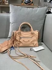 Balenciaga — Balenciaga City Mini Nude Distressed Crossbody Auth — Handbag — resale