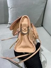 Balenciaga City Mini Nude Distressed Crossbody Auth 4