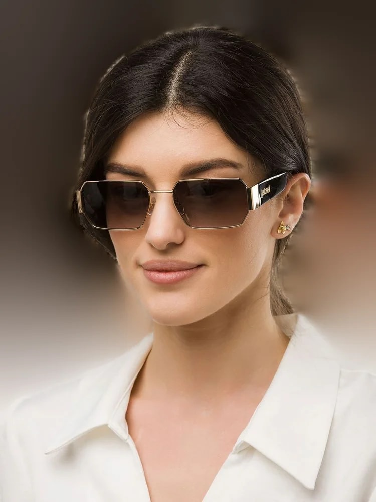 Just Cavalli Sjc199 Rectangle Metal Sunglasses — Rose Gold 2