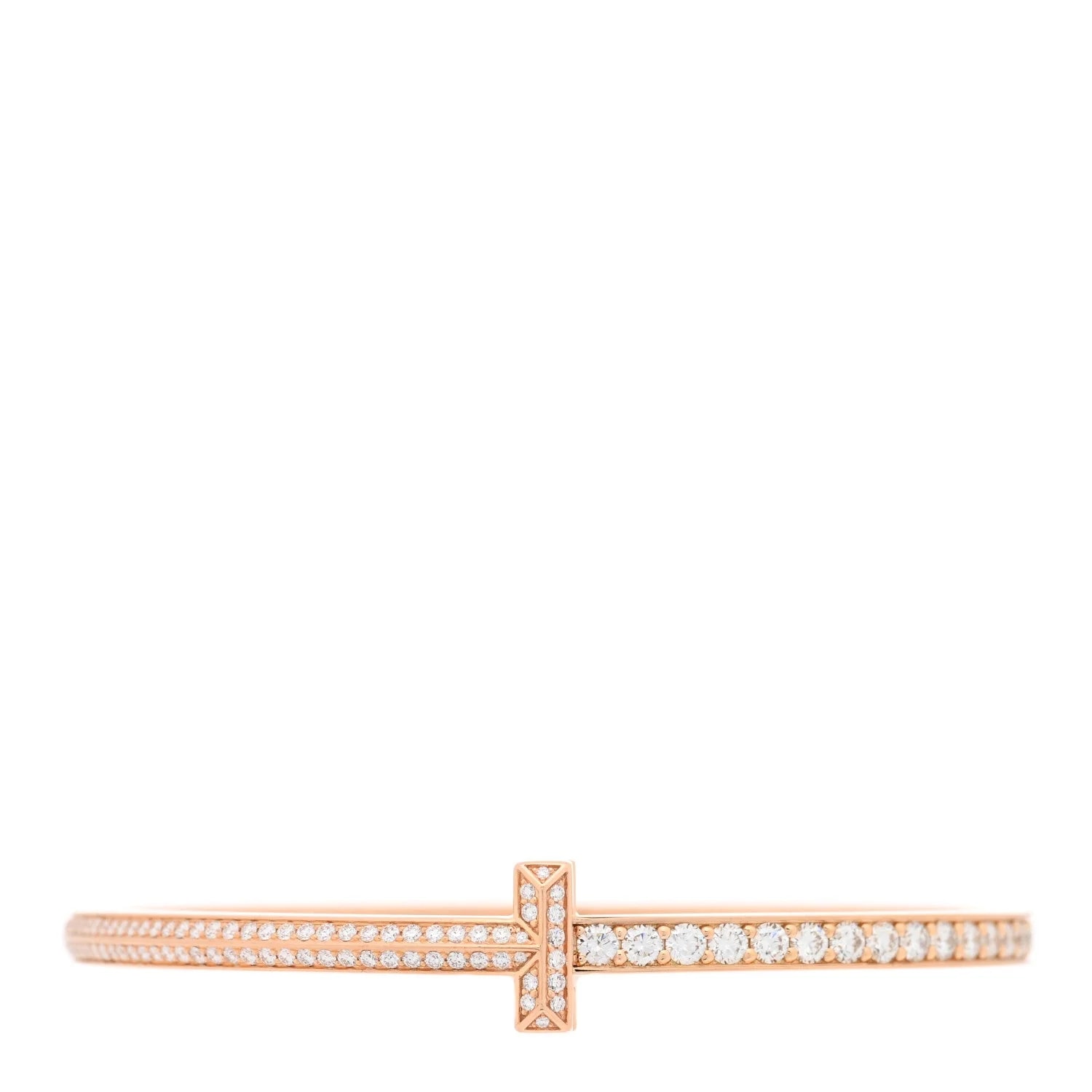 Tiffany & Co. — 18K Rose Gold Narrow T T1 Hinged Bangle — Jewelry — resale