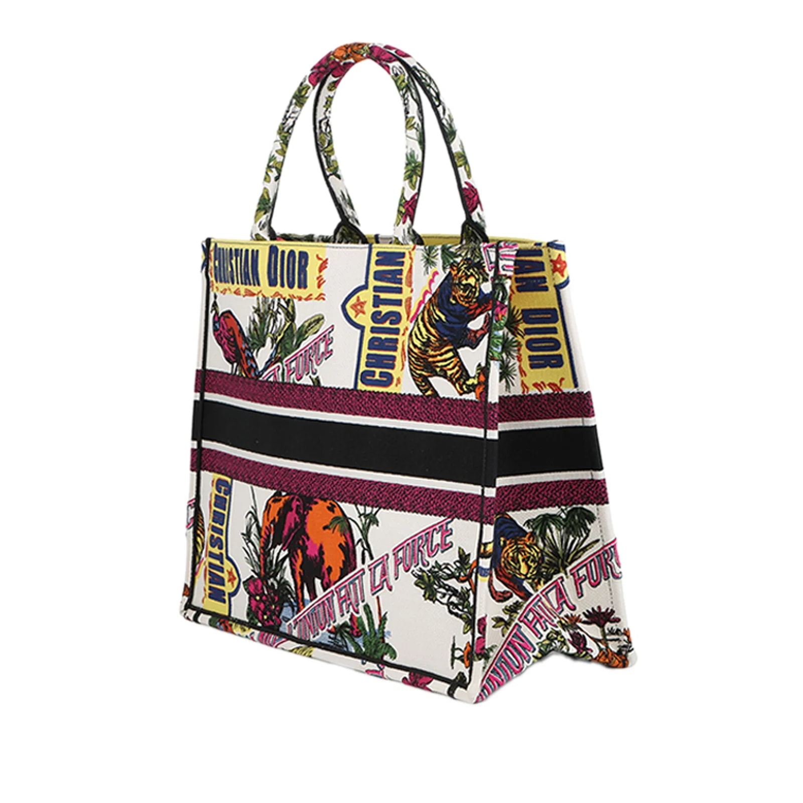 Large Embroidered Indian Animals Book Tote 2