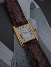 Cartier Tank Louis Paris Ref.96065 Case Gold 18 Kt Mechanique Piguet 21 Guilloche 3