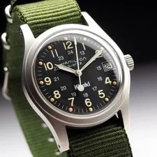 Hamilton Khaki Quartz Military Nato Band 33mm Stainless Steel Pro 3