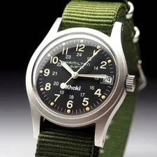 Hamilton Khaki Quartz Military Nato Band 33mm Stainless Steel Pro 4