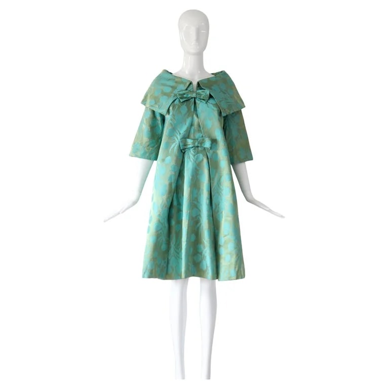 Mardi Gras — 1950's Floral Brocade Dress and Coat Ensemble UK 8 US 4 — Clothing — resale