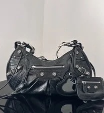 Balenciaga le Cagole Half-Crescent – Oil Wax Studded 2