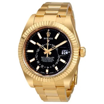 Rolex — Sky-Dweller Black Dial Automatic 18kt Yellow Gold Oyster 326938CSO — Watch — resale