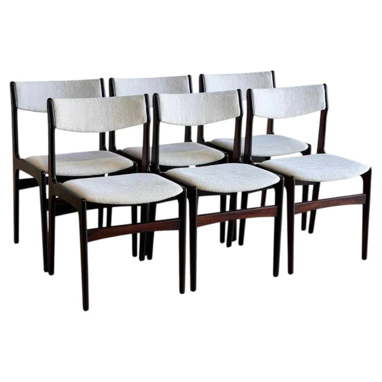 Erik Buch — Rosewood Dining Erik Buch MCM Sculptural Seating Set of 6 Denmark 1960s — Furniture — resale