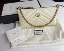 Gucci — Gucci Mini GG Marmont Chain Baguette — Handbag — resale