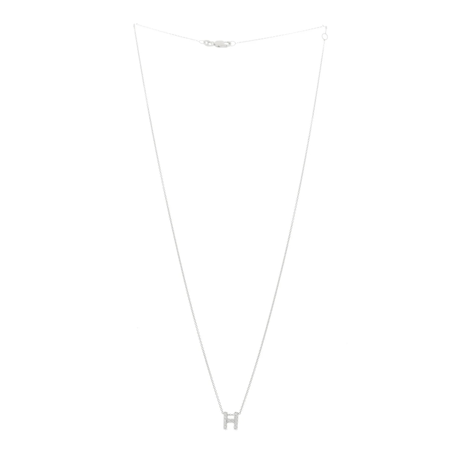 18K White Gold Love Letter H 3