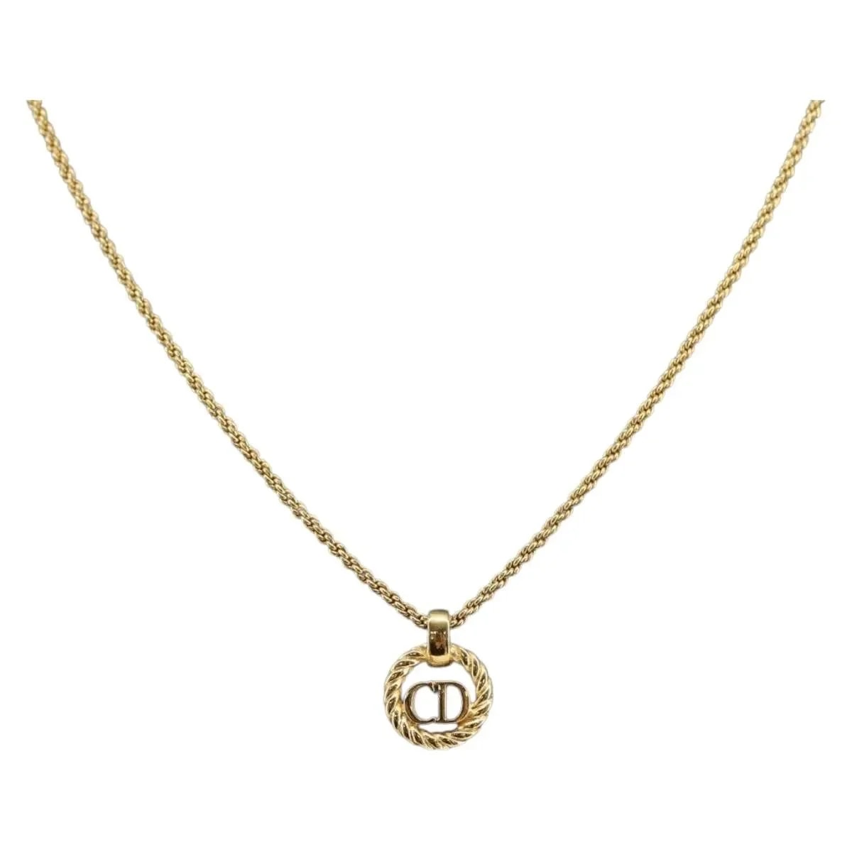 Christian Dior Cd Round Pendant Metal Jewelry 3
