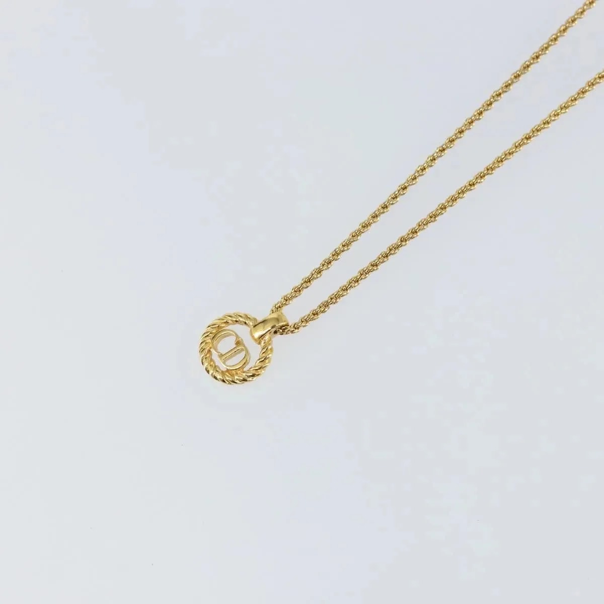 Christian Dior Cd Round Pendant Metal Jewelry 4