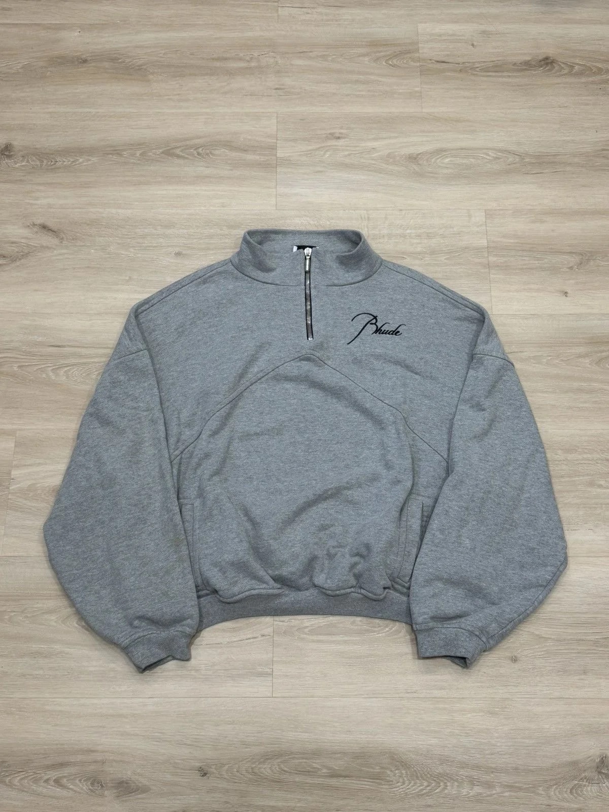 Rhude — Rhude Classic Logo Quarter Zip Sweatshirt — streetwear — resale