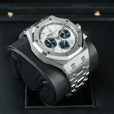 Audemars Piguet Royal Oak Silver Panda Blue 26315ST 38mm Chrono Steel Complete 3