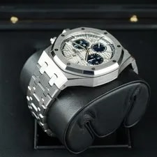 Audemars Piguet Royal Oak Silver Panda Blue 26315ST 38mm Chrono Steel Complete 4