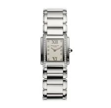 Patek Philippe Twenty~4 25mm Diamond Bezel Steel White Diamond Dial 4910/10A-011 2