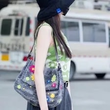 ☆☆☆☆Fendi Felt Flower Mamma Baguette GM & 2