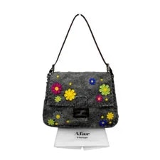 ☆☆☆☆Fendi Felt Flower Mamma Baguette GM & 4
