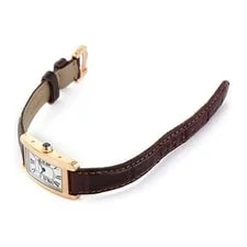 Cartier Tank Americaine SM W2607456 Pink Gold 34.8mm White Dial Quartz #TKW657 2