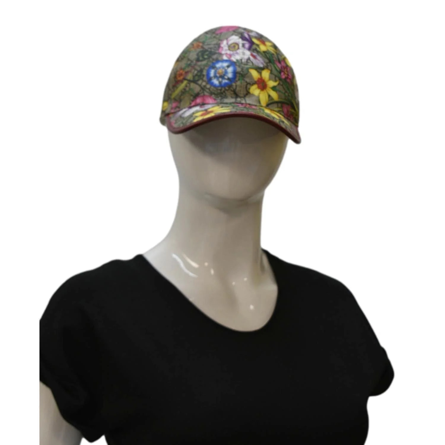 Gucci Claudia Baseball Flora Hat 58 CM 603986 2