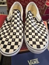 Vans Classic Slip-On Rhinestone Shoes Checkerboard VN000D6YCJKK Sz 11 US 4