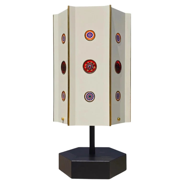 Angelo Lelii, Arredoluce, Venini — 1966 Arredoluce Lamp With Murrine Insert From Venini , Italy — Furniture — resale