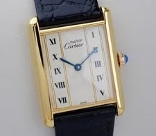 Cartier Must de Tank LM Vermeil Gold Roman Dial Quartz 23mm 2