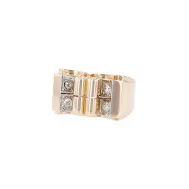 Vntbrd — 1940's Tank in Yellow Gold, Platinium and Diamonds — Jewelry — resale