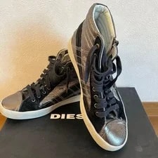 Diesel — Diesel 8.5US Metallic High-Cut Sneakers Italy — Sneaker — resale
