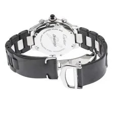 Cartier Chronoscaff W10198U2 31mm SS Rubber Black Dial Quartz Date #C507 3