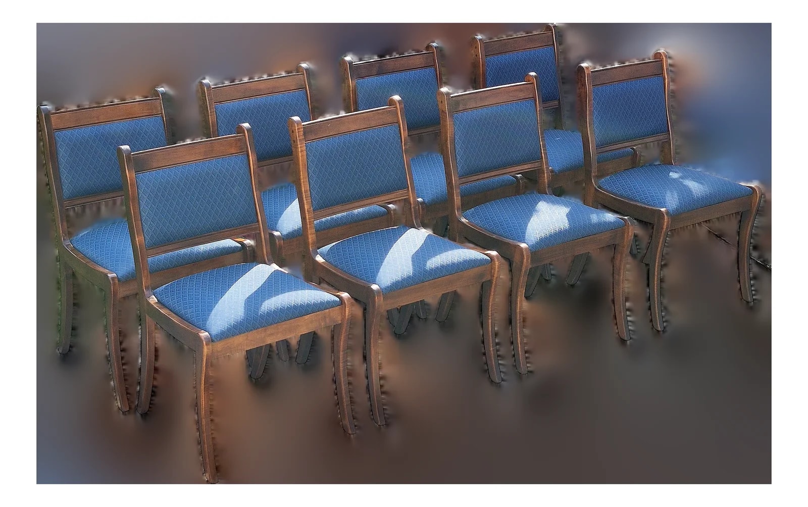 Baker Furniture Company — 2018 Duncan Phyfe Style Dining Side W/ Saber Legs Regency Sheraton, Set of 8 — Furniture — resale
