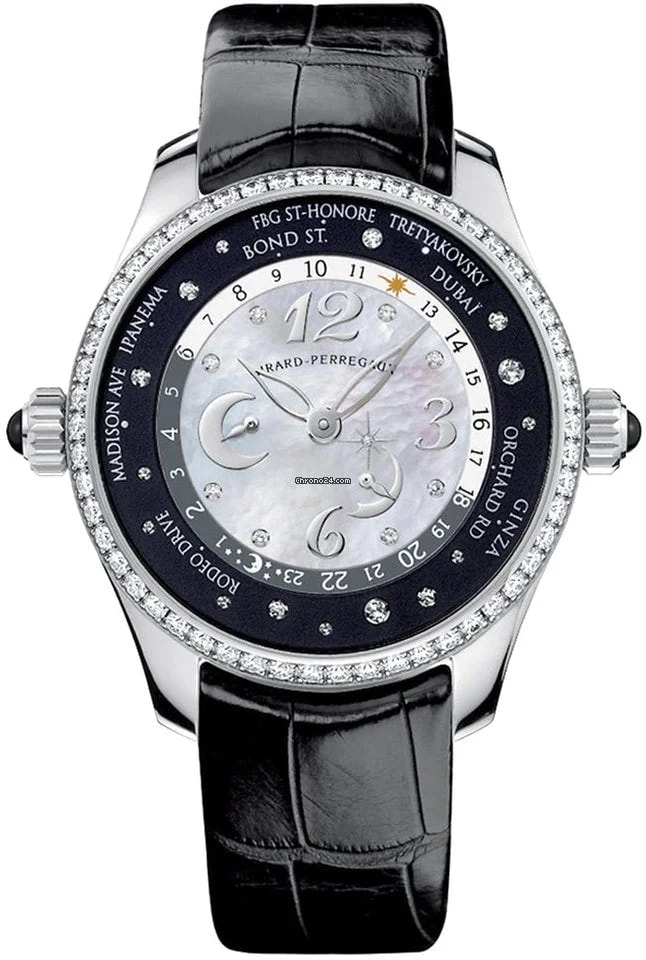 Worldofluxuryus — Girard-Perregaux Ww.tc Lady 24 Hour Shopping Stainless Steel & Diamonds — Watch — resale