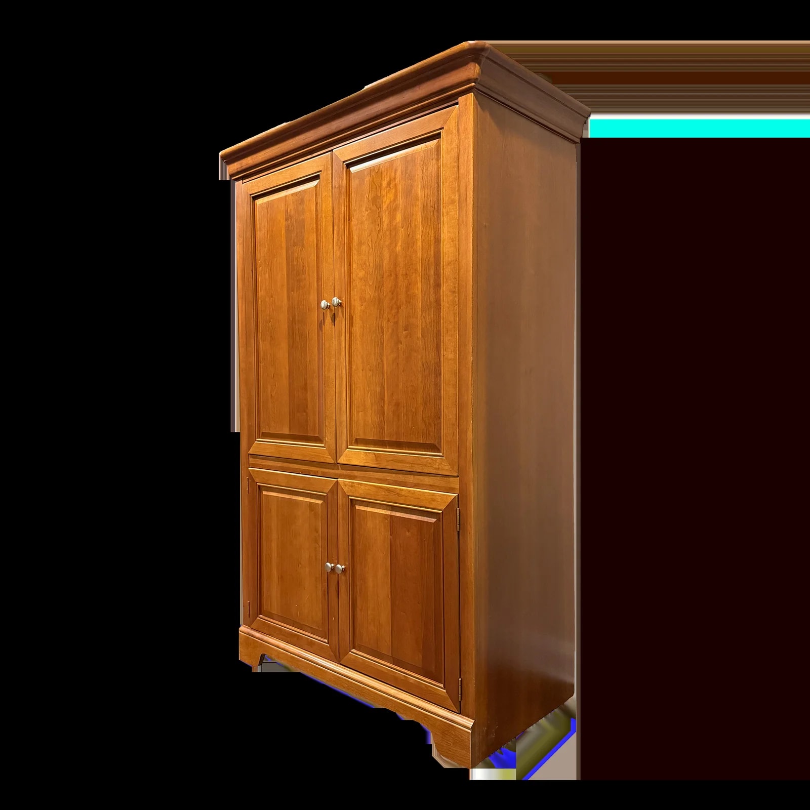 Stanley Furniture — 1990s Stanley Furniture Entertainment Armoire - 80" Tall Media Cabinet With Sliding Doors, Built-in Outlets & TV Cutout, Excellent Condition — Furniture — resale