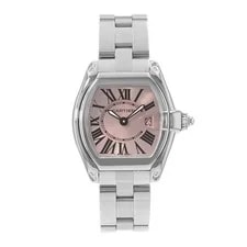 Cartier Roadster W62017V3 2675 30mm Small Pink Roman Dial Steel Box Papers 2004 2