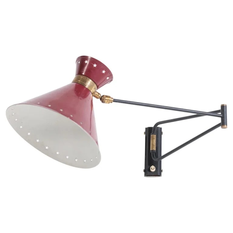 Rene Mathieu — Mid 20th Century Articulating Wall By Rene Mathieu for Lunel — lighting — resale