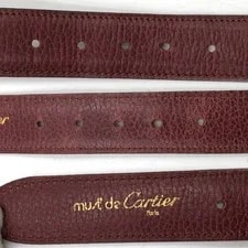 Cartier Must Line Burgundy Leather Belt Logo Japan 072971 4