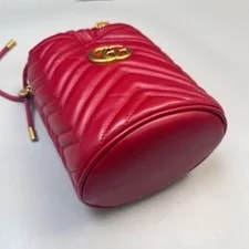 Gucci GG Marmont Logo Quilted Drawstring Bucket - Excellent #O5VNUW 2