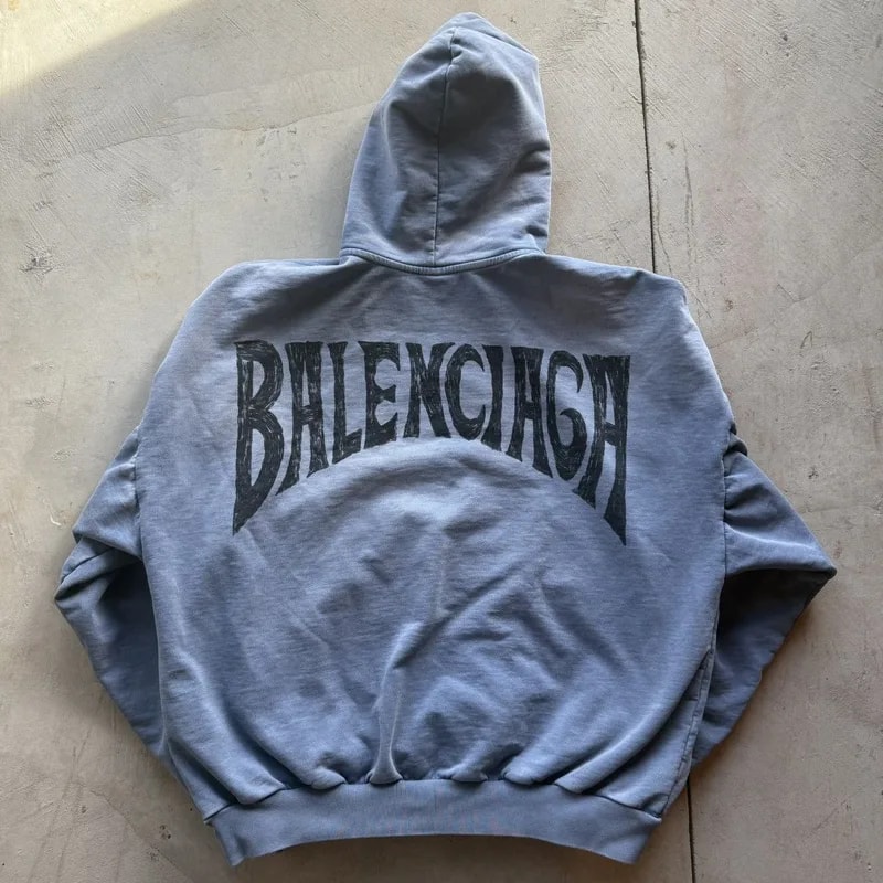 Balenciaga — Balenciaga HandDrawn Logo Hoodie Faded — streetwear — resale