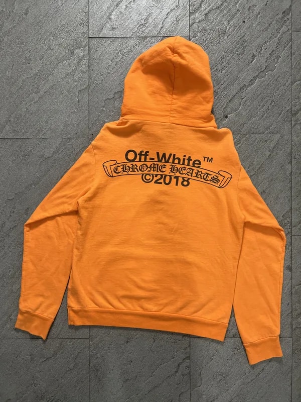 Chrome Hearts x Off-White 2018 Orange Hoodie Size M 2