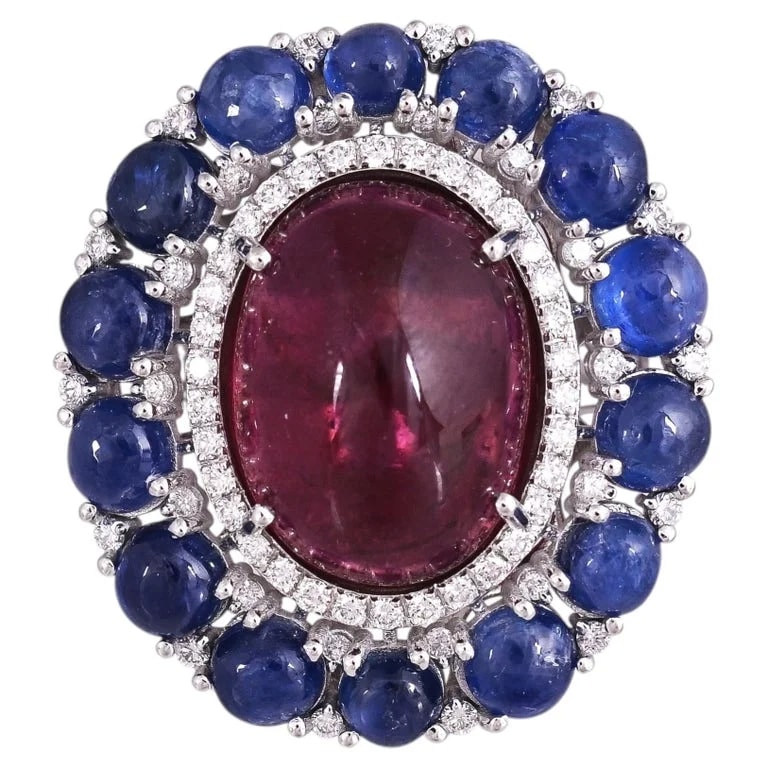 Jewel Hub — Set in & Blue Sapphire Cabochon & Engagement — Jewelry — resale